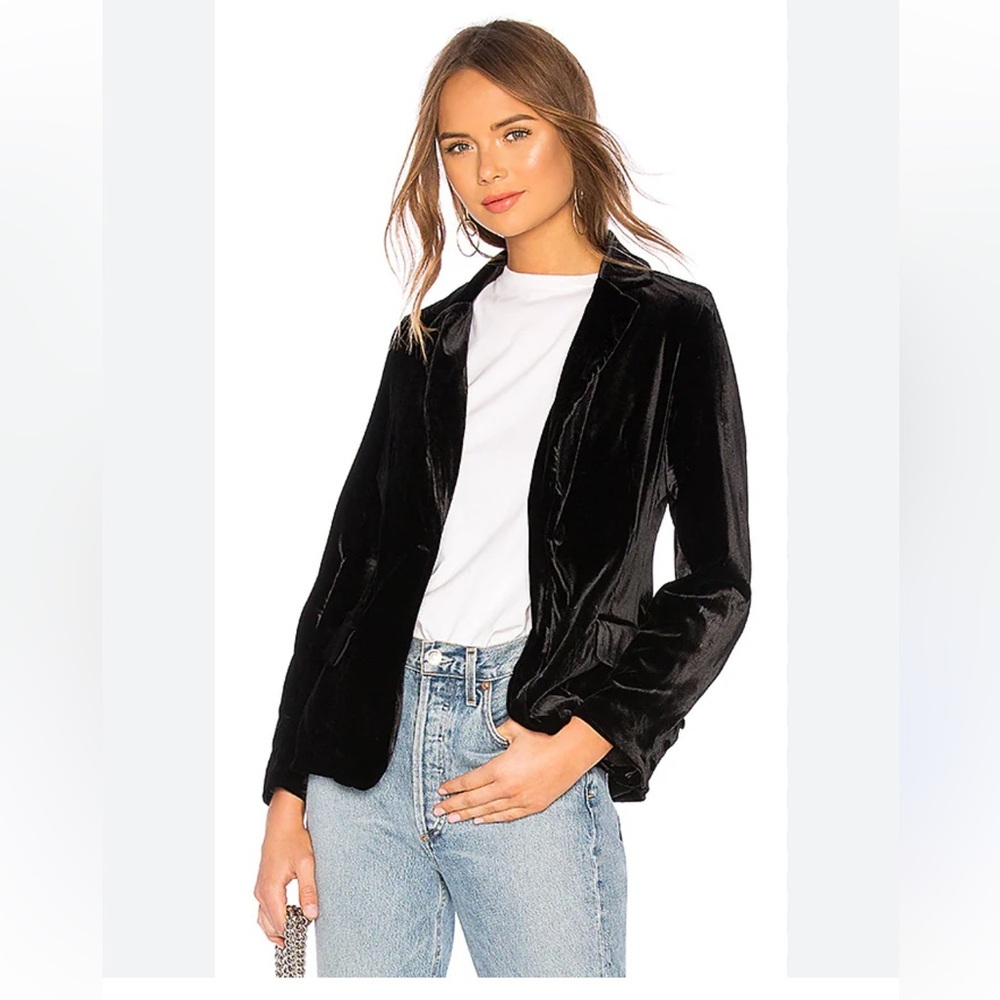 For Love And Lemons Viva Velvet Black Elegant Women's Jacket - Picture 3 of 9
